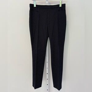AKRIS PUNTO FRANCA BLACK & CREAM POLKA DOT COTTON TROUSERS IT 44 / US 8 NWTS!